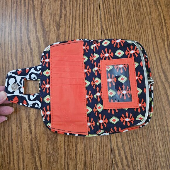 Vera Bradley Clutch Sun Valley Kiss n' Snap Double Kiss Lock Organizer Wallet - Picture 6 of 9